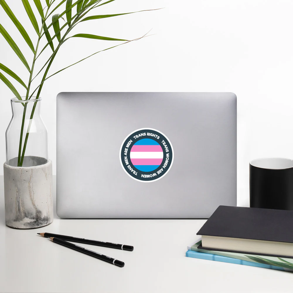 Trans Rights Round Sticker - Image 4