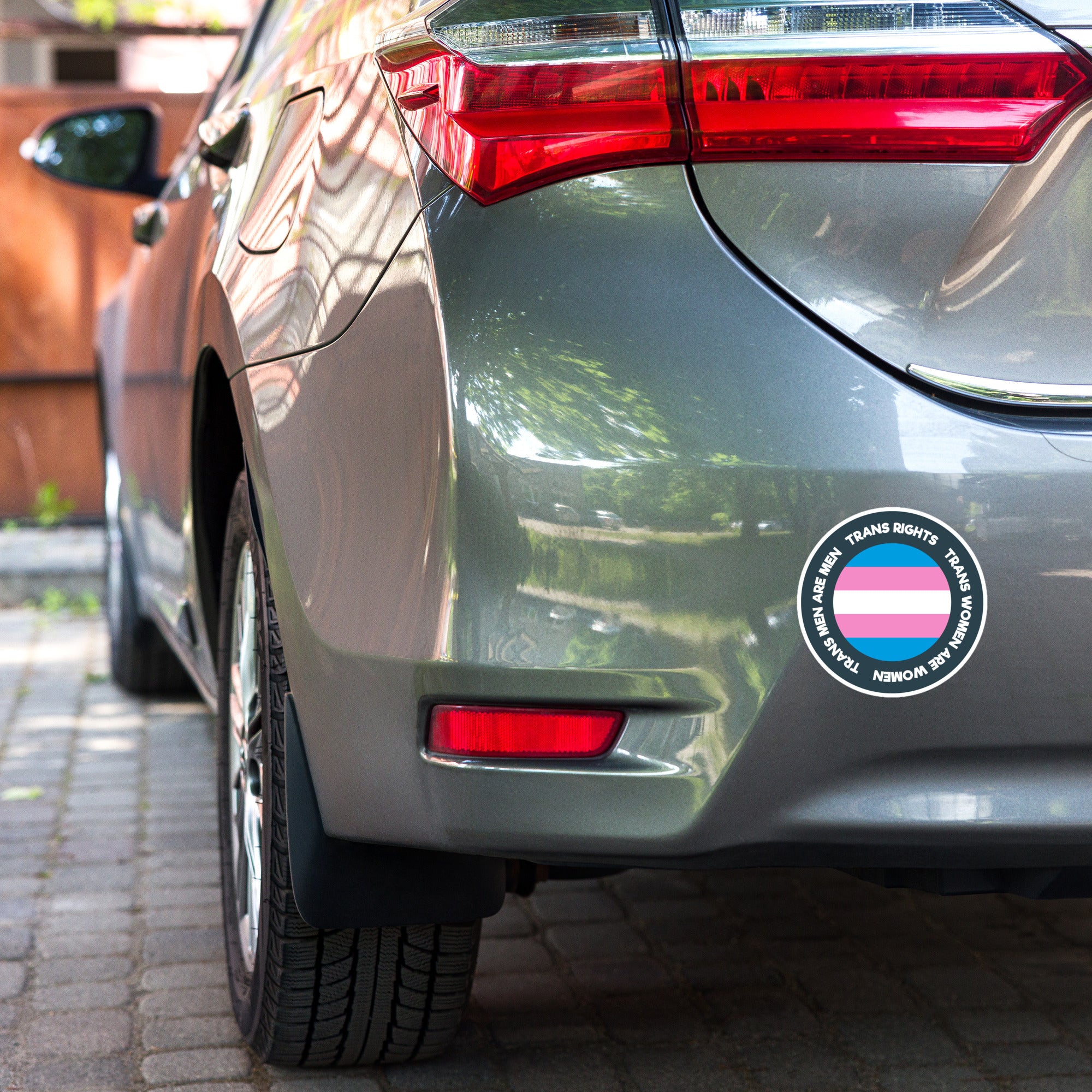 Trans Rights Round Sticker - Image 5