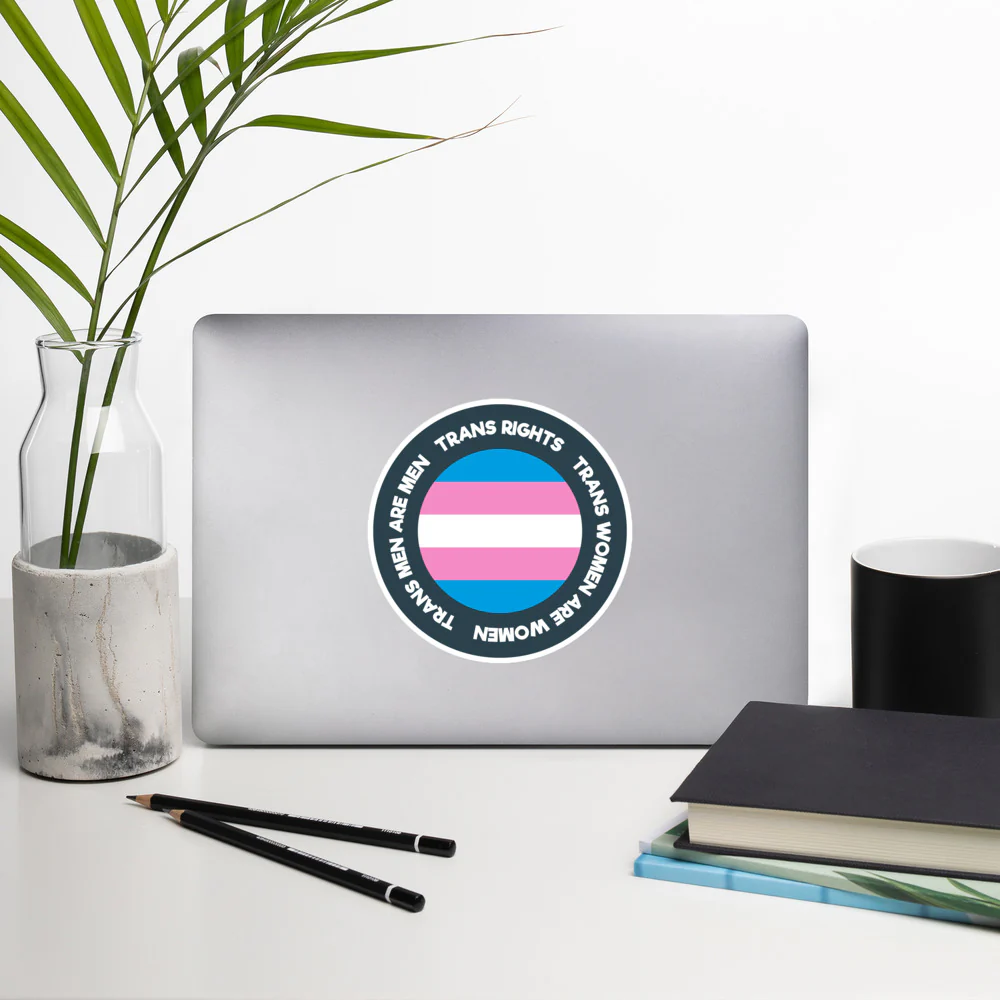 Trans Rights Round Sticker - Image 6
