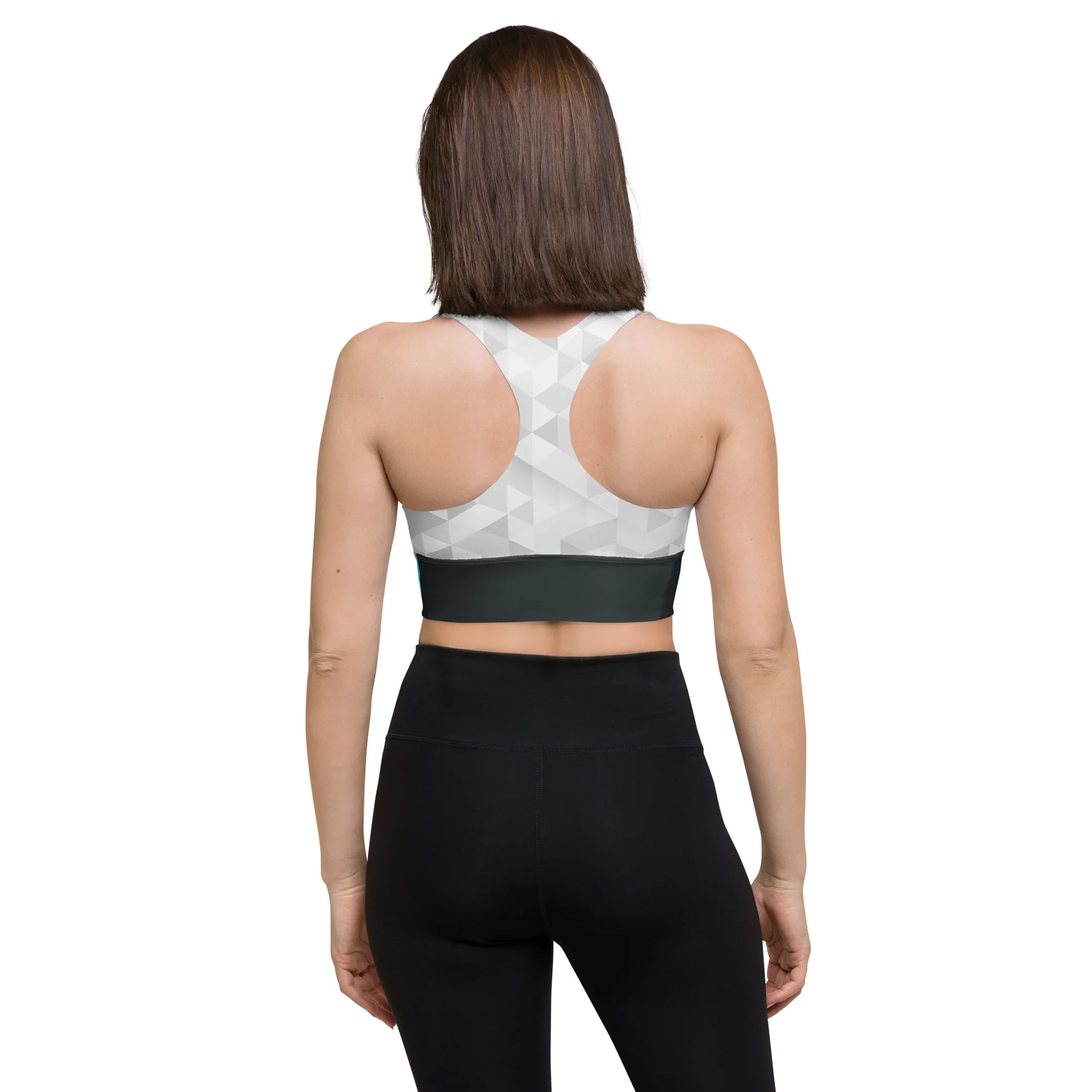 Trans Triangle Pattern Longline Sports Bra - Image 8