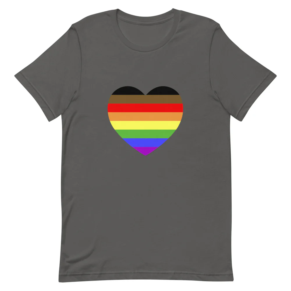 POC Inclusive Rainbow Pride Flag Heart T-Shirt - Image 3