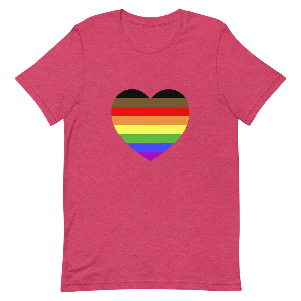 POC Inclusive Rainbow Pride Flag Heart T-Shirt - Image 5