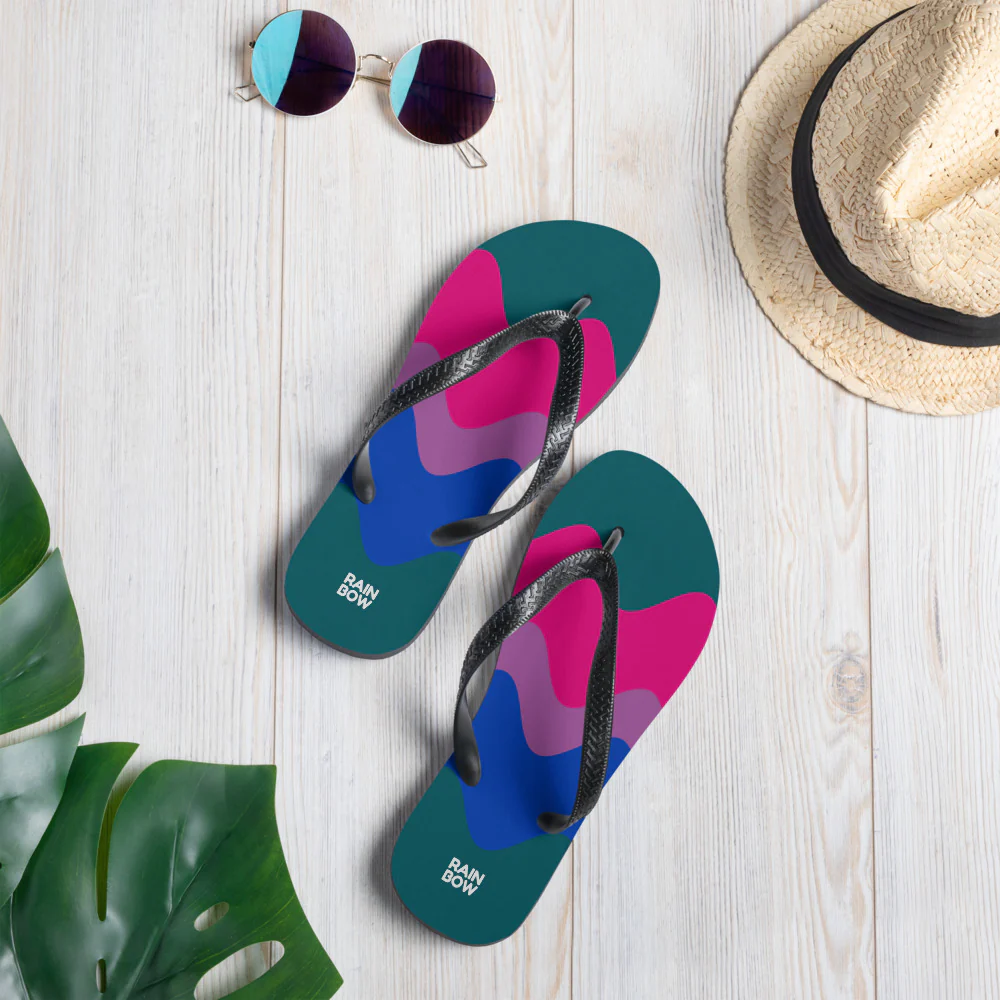 Wavy Bisexual Pride Flag Flip-Flops - Image 2