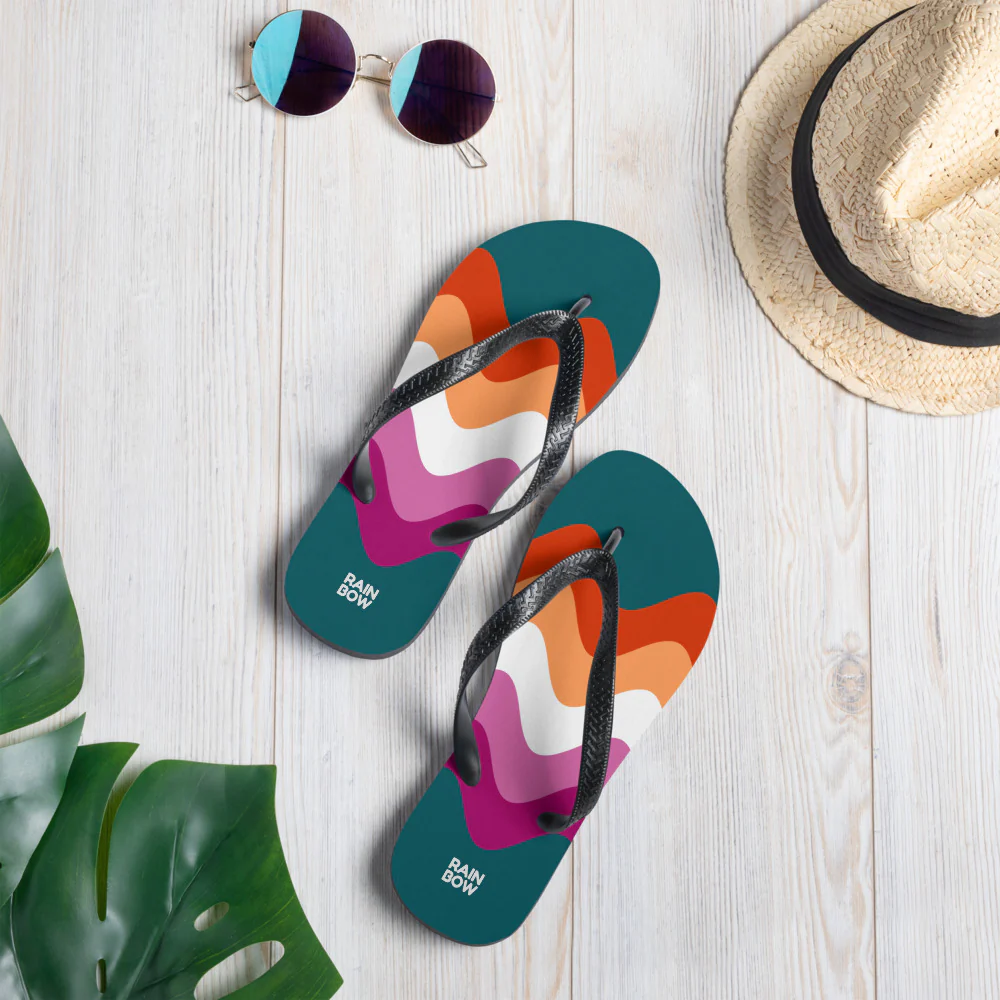 Wavy Lesbian Flag Flip-Flops - Image 2