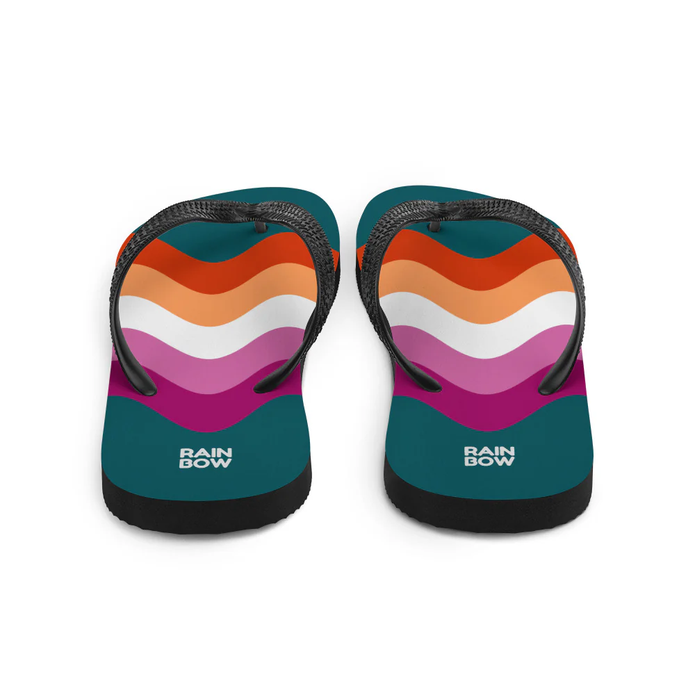 Wavy Lesbian Flag Flip-Flops - Image 4