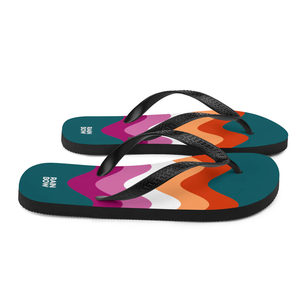 Wavy Lesbian Flag Flip-Flops - Image 7