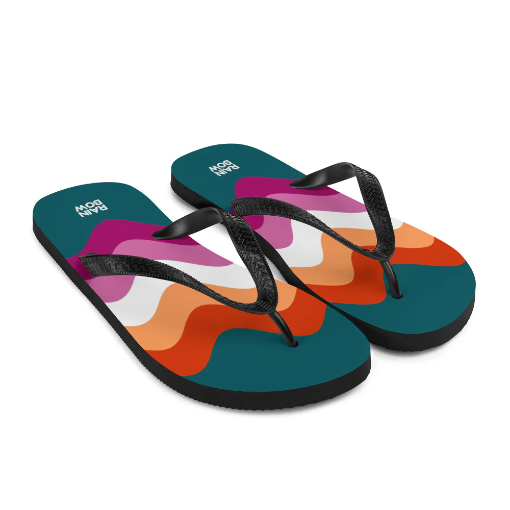 Wavy Lesbian Flag Flip-Flops - Image 8