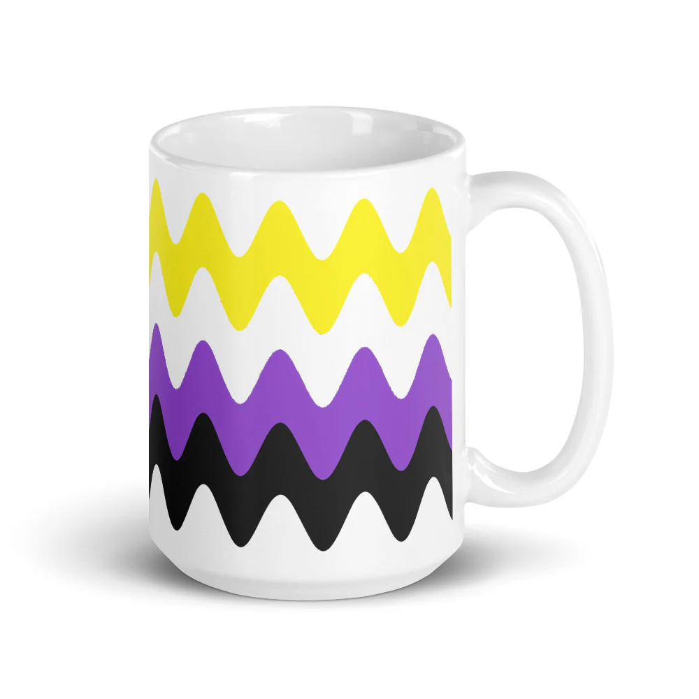 Non Binary Wavy Pride Flag Mug - Image 4