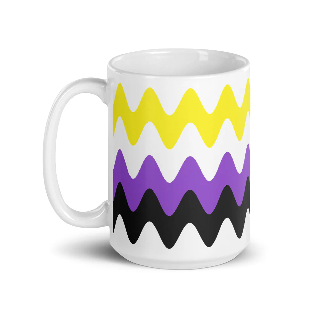 Non Binary Wavy Pride Flag Mug - Image 5