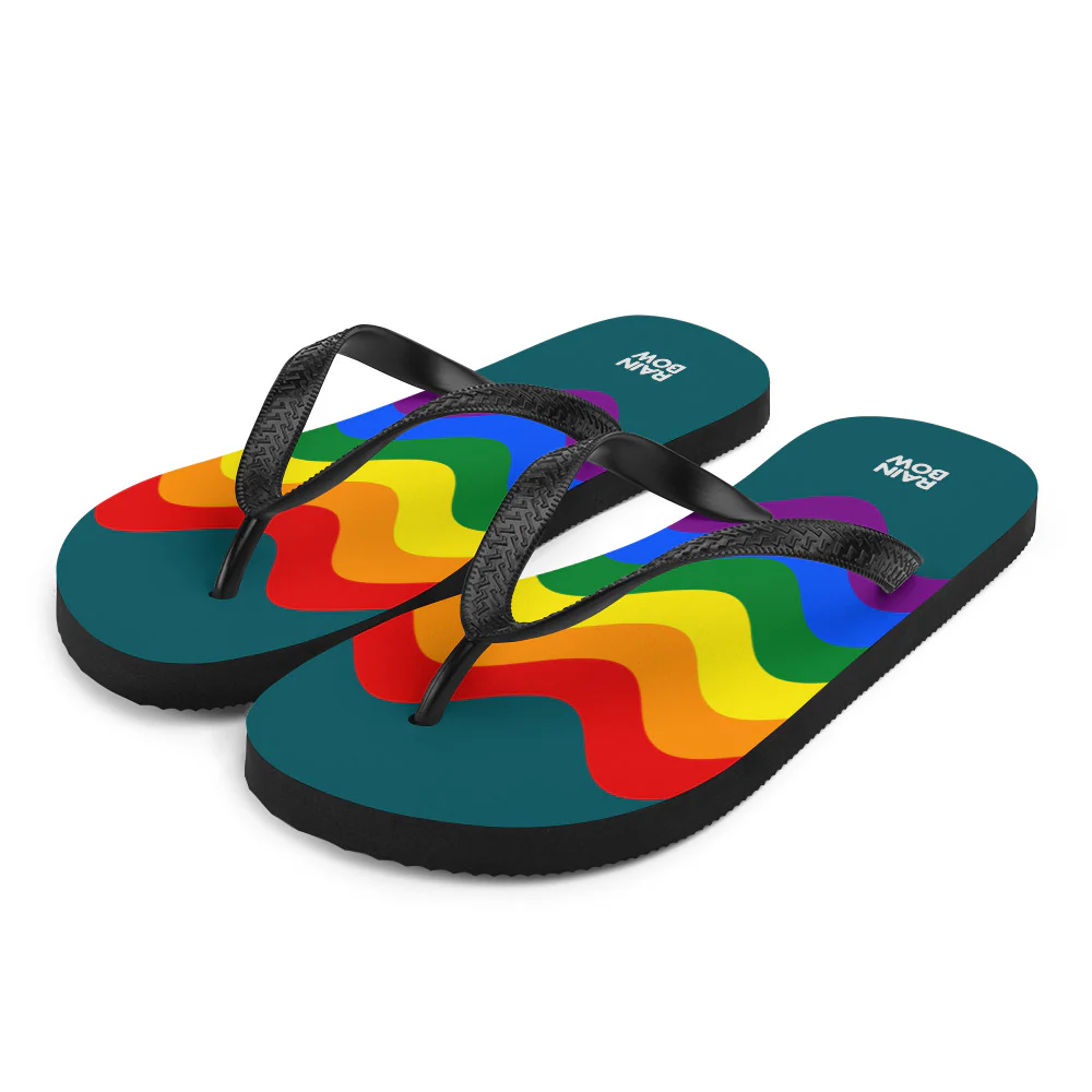 Wavy Rainbow Pride Flag Flip-Flops - Image 3