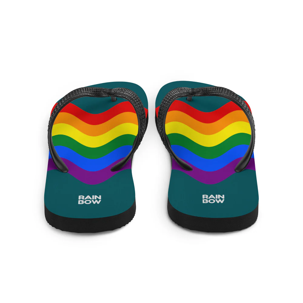 Wavy Rainbow Pride Flag Flip-Flops - Image 4