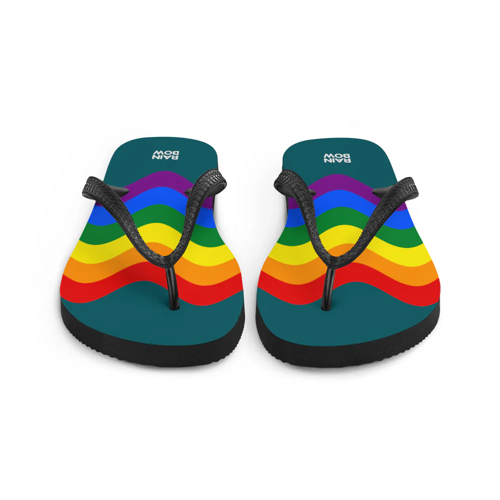 Wavy Rainbow Pride Flag Flip-Flops - Image 5