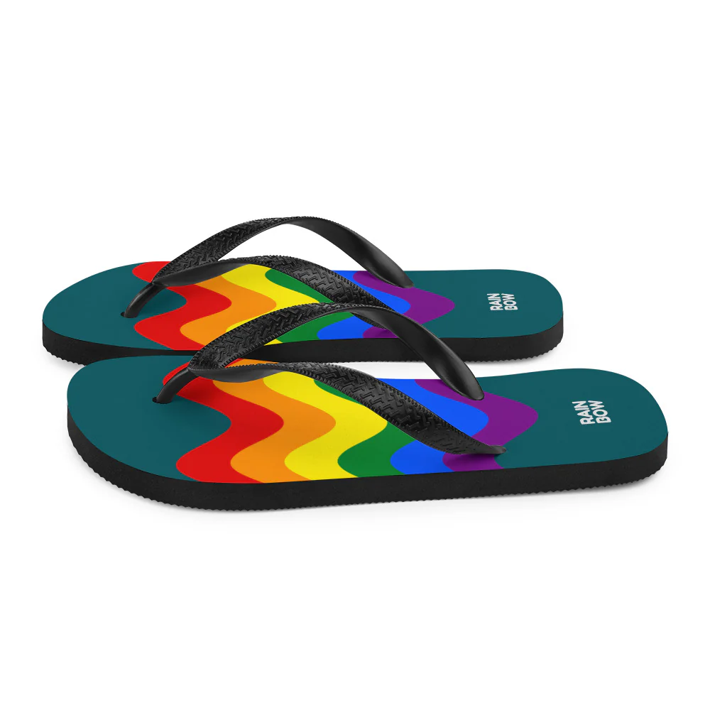 Wavy Rainbow Pride Flag Flip-Flops - Image 6