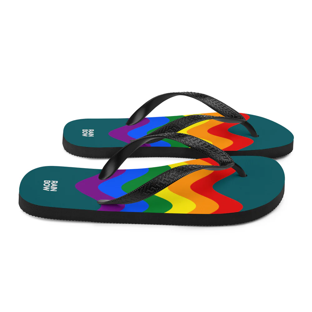 Wavy Rainbow Pride Flag Flip-Flops - Image 7