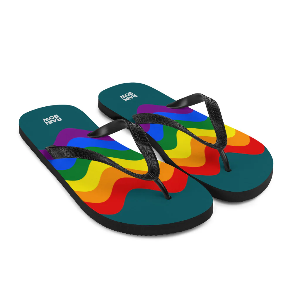 Wavy Rainbow Pride Flag Flip-Flops - Image 8