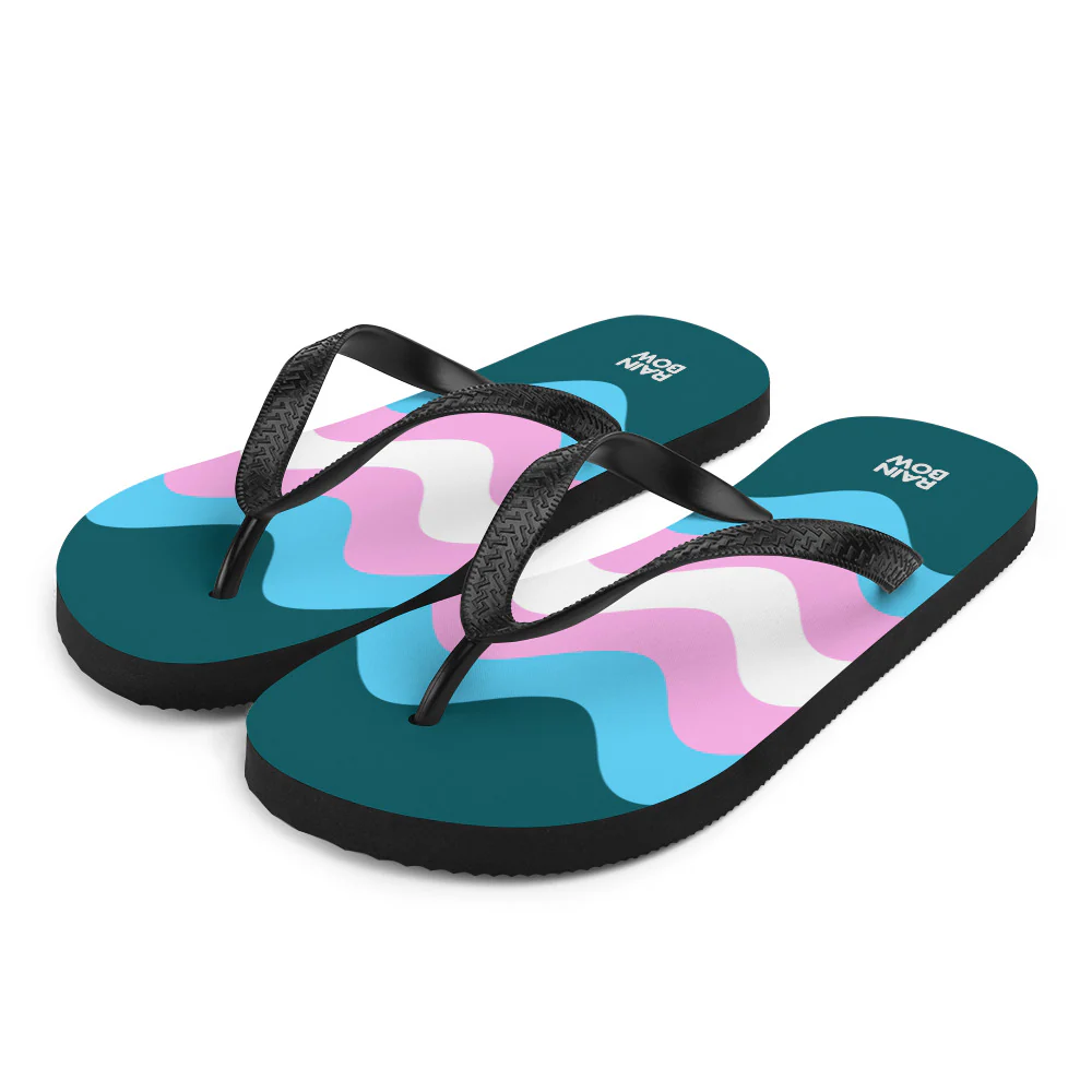 Wavy Trans Flag Flip-Flops - Image 3