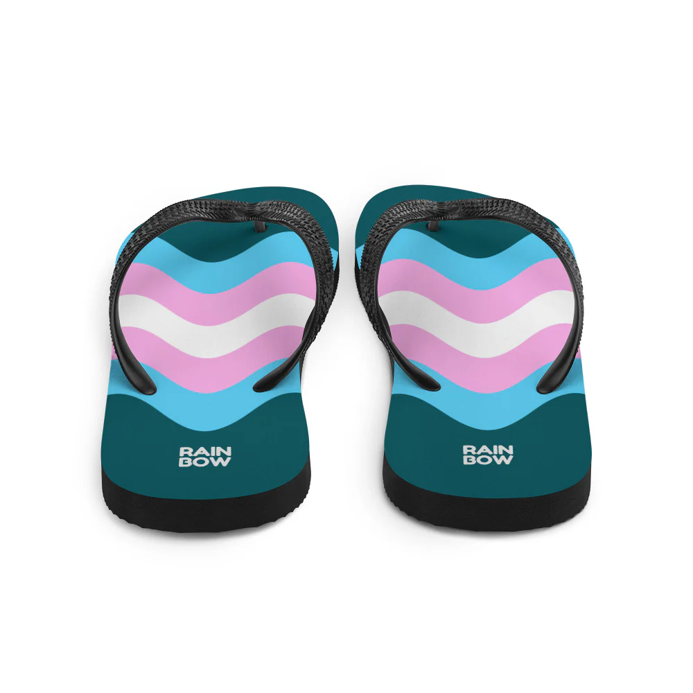 Wavy Trans Flag Flip-Flops - Image 4