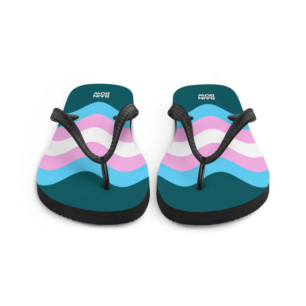 Wavy Trans Flag Flip-Flops - Image 5