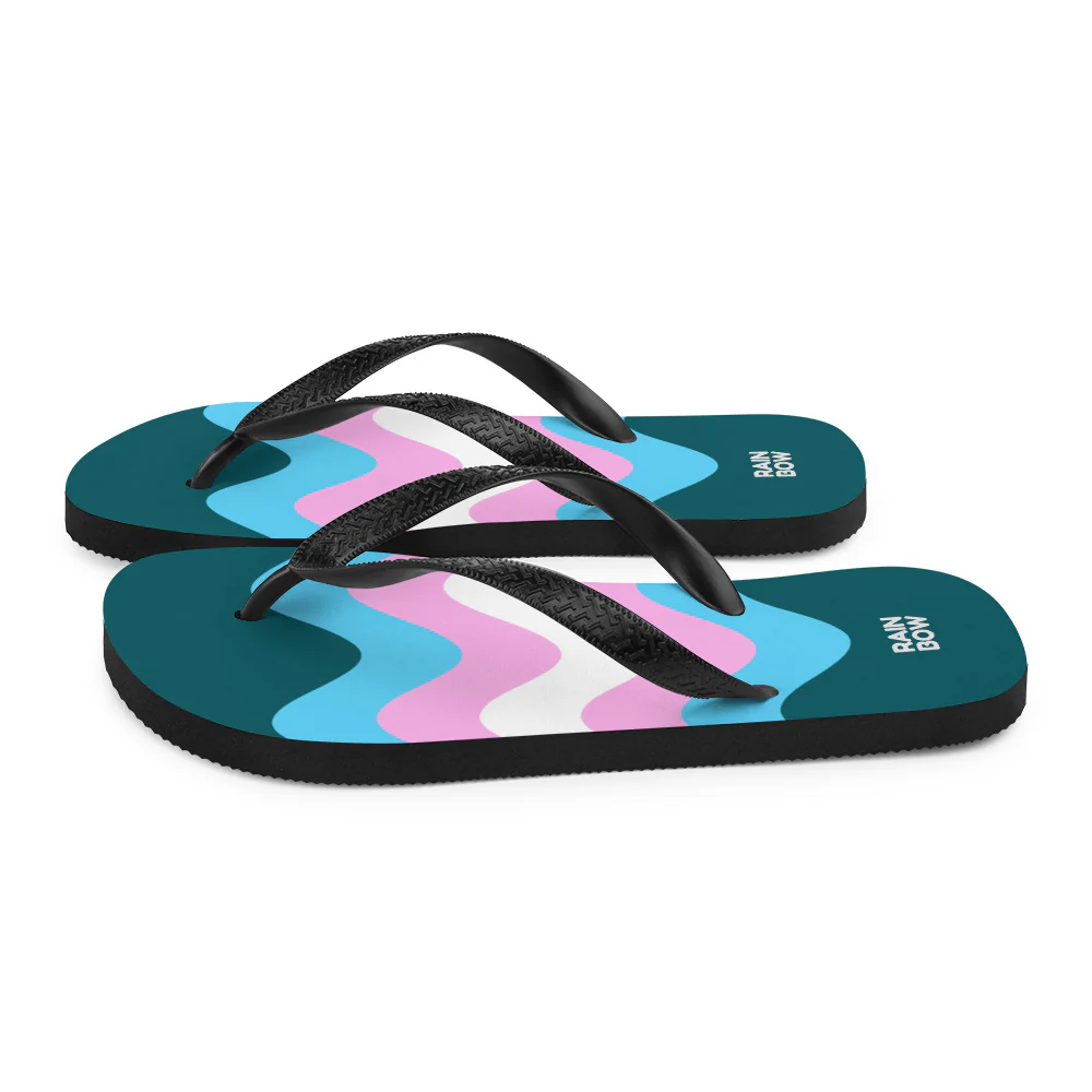 Wavy Trans Flag Flip-Flops - Image 6