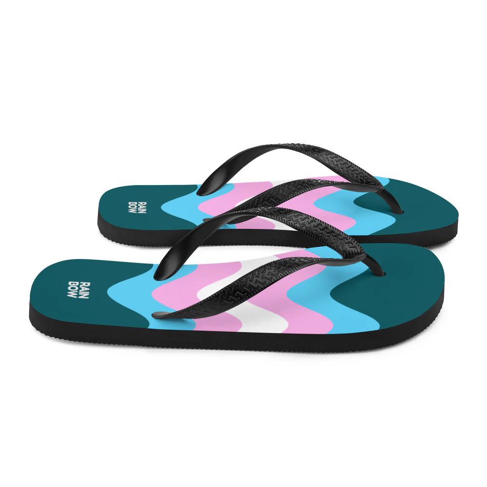 Wavy Trans Flag Flip-Flops - Image 7