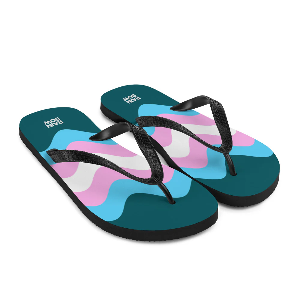 Wavy Trans Flag Flip-Flops - Image 8