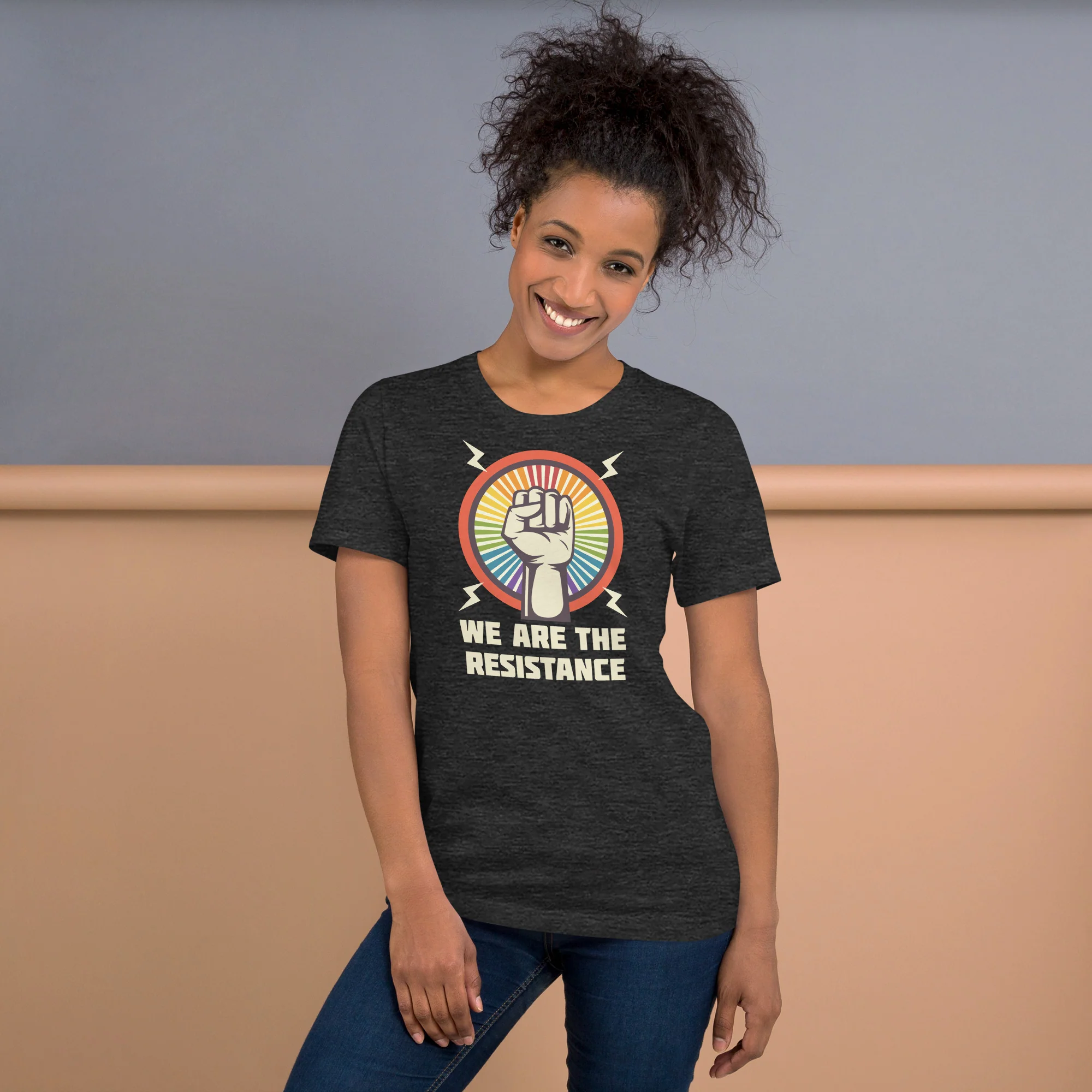 We Are The Resistance Rainbow Starburst T-Shirt - Image 3