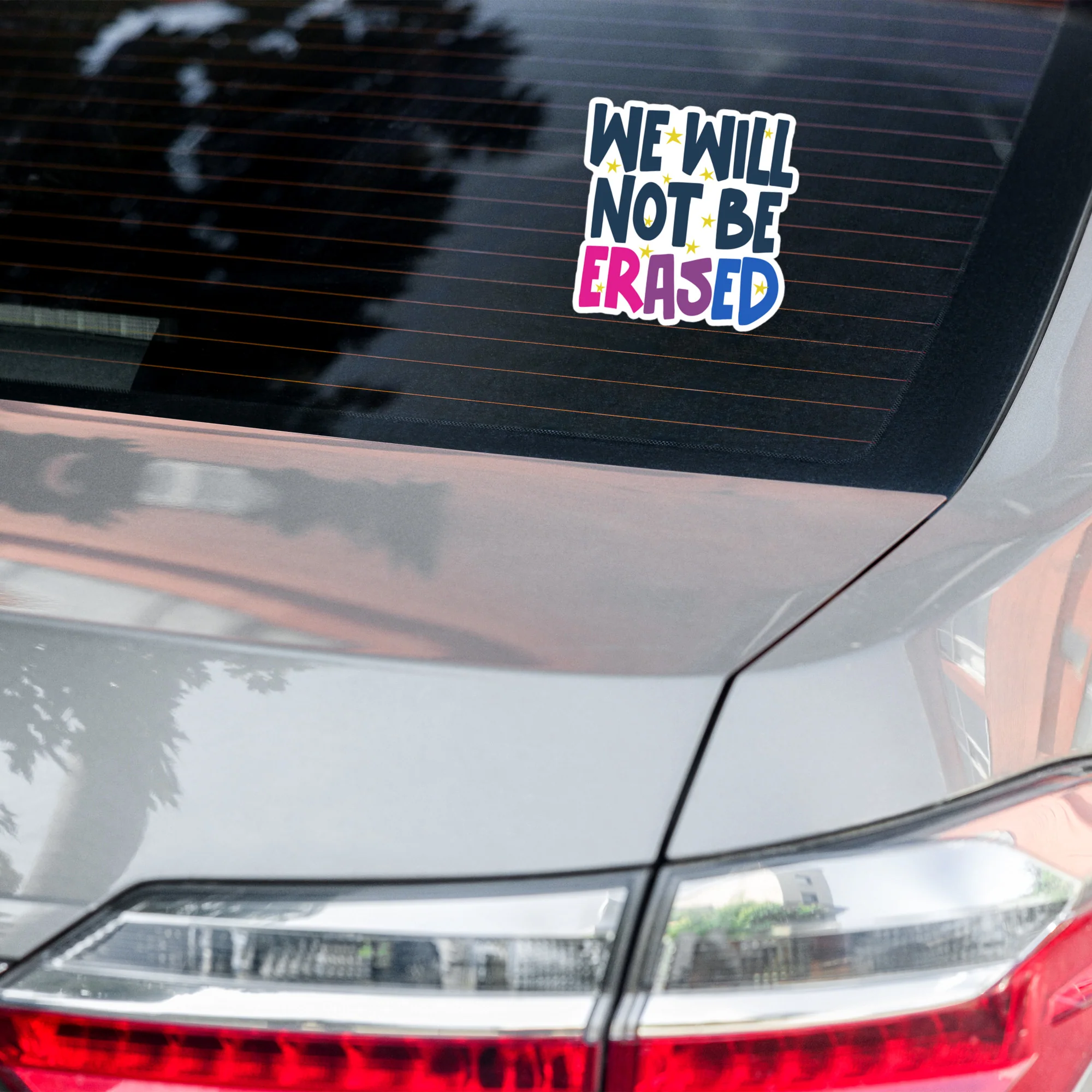 We Will Not Be Erased Bi Pride Sticker - Image 2