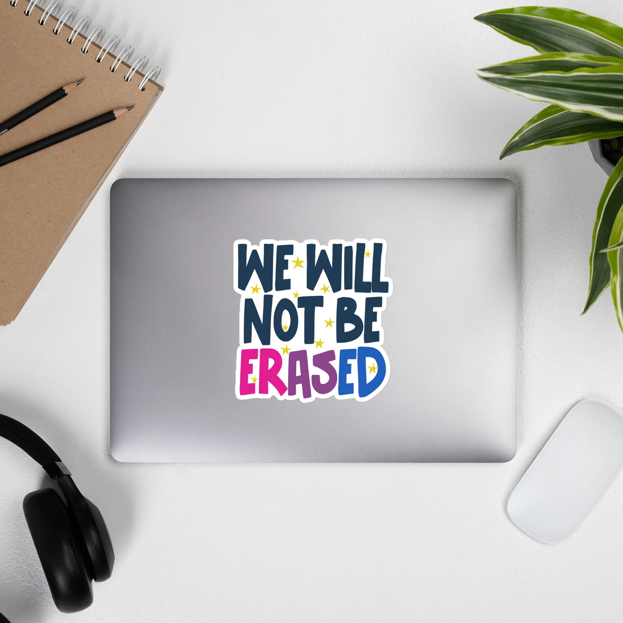We Will Not Be Erased Bi Pride Sticker - Image 5