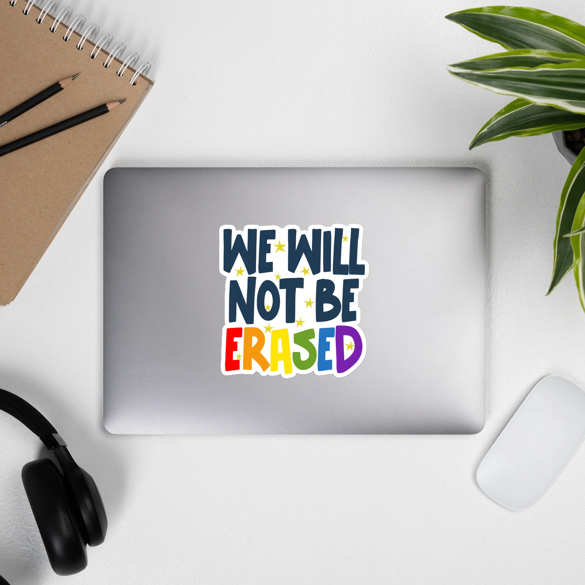 We Will Not Be Erased Rainbow Pride Sticker - Image 5