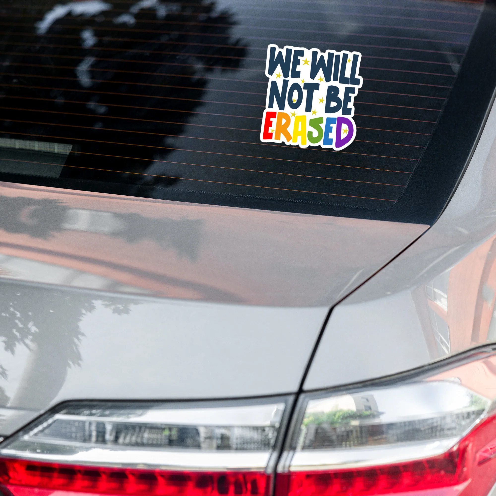 We Will Not Be Erased Rainbow Pride Sticker - Image 6