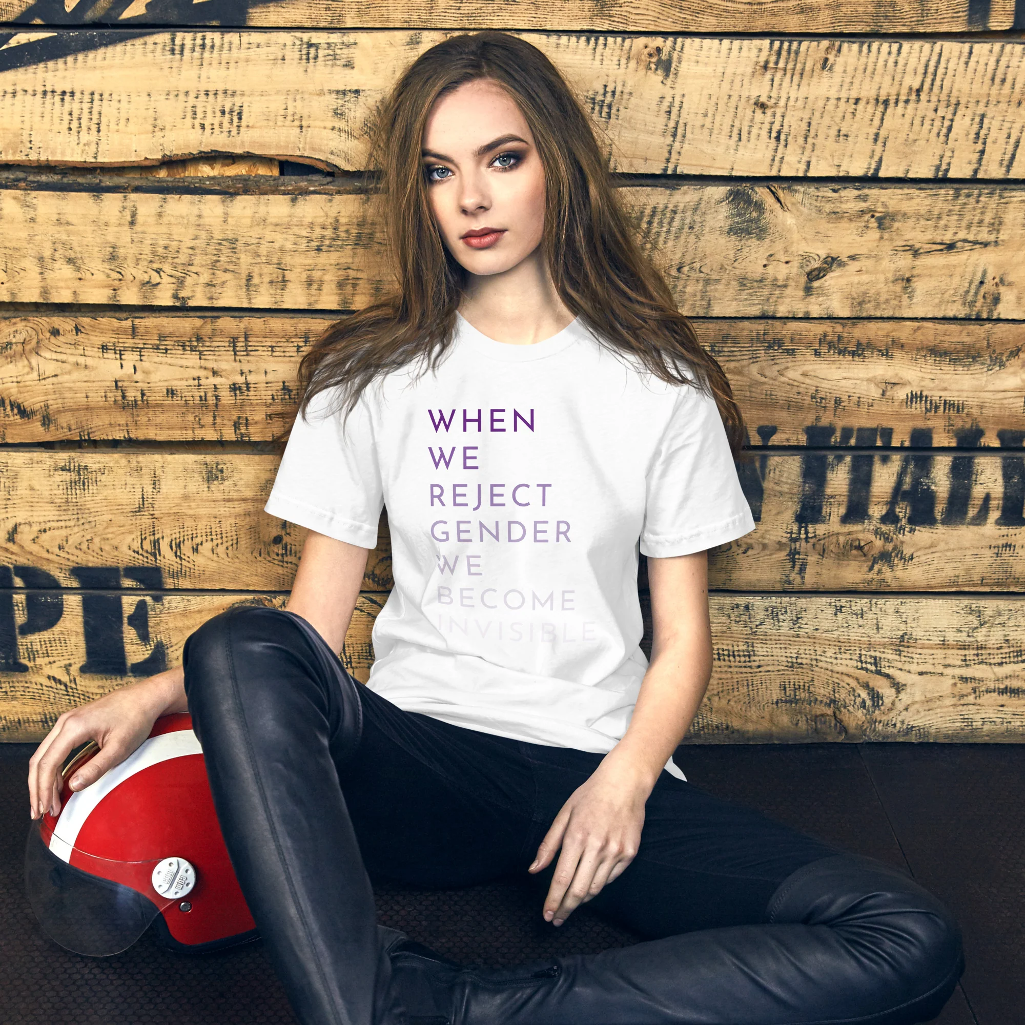 When We Reject Gender We Become Invisible T-Shirt - Image 3
