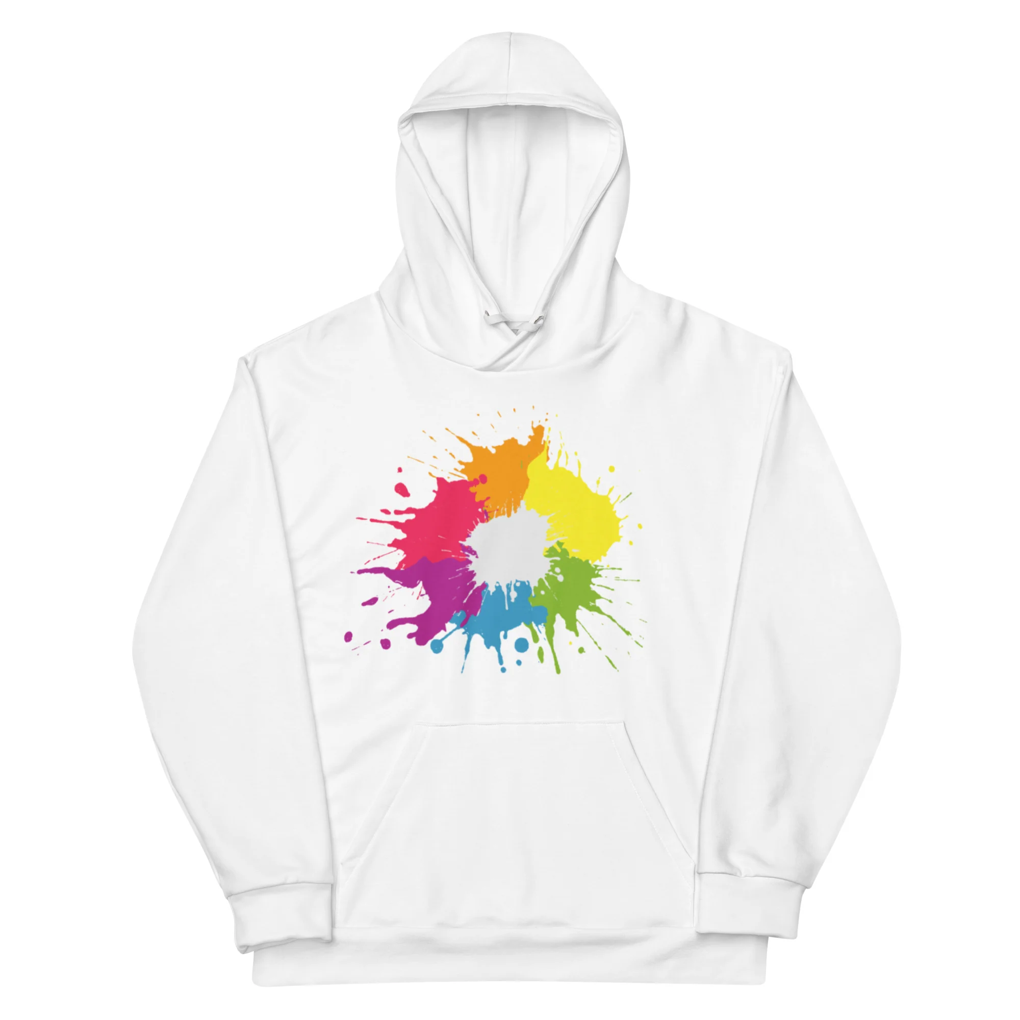 White Rainbow Paint Splatter Hoodie - Image 5