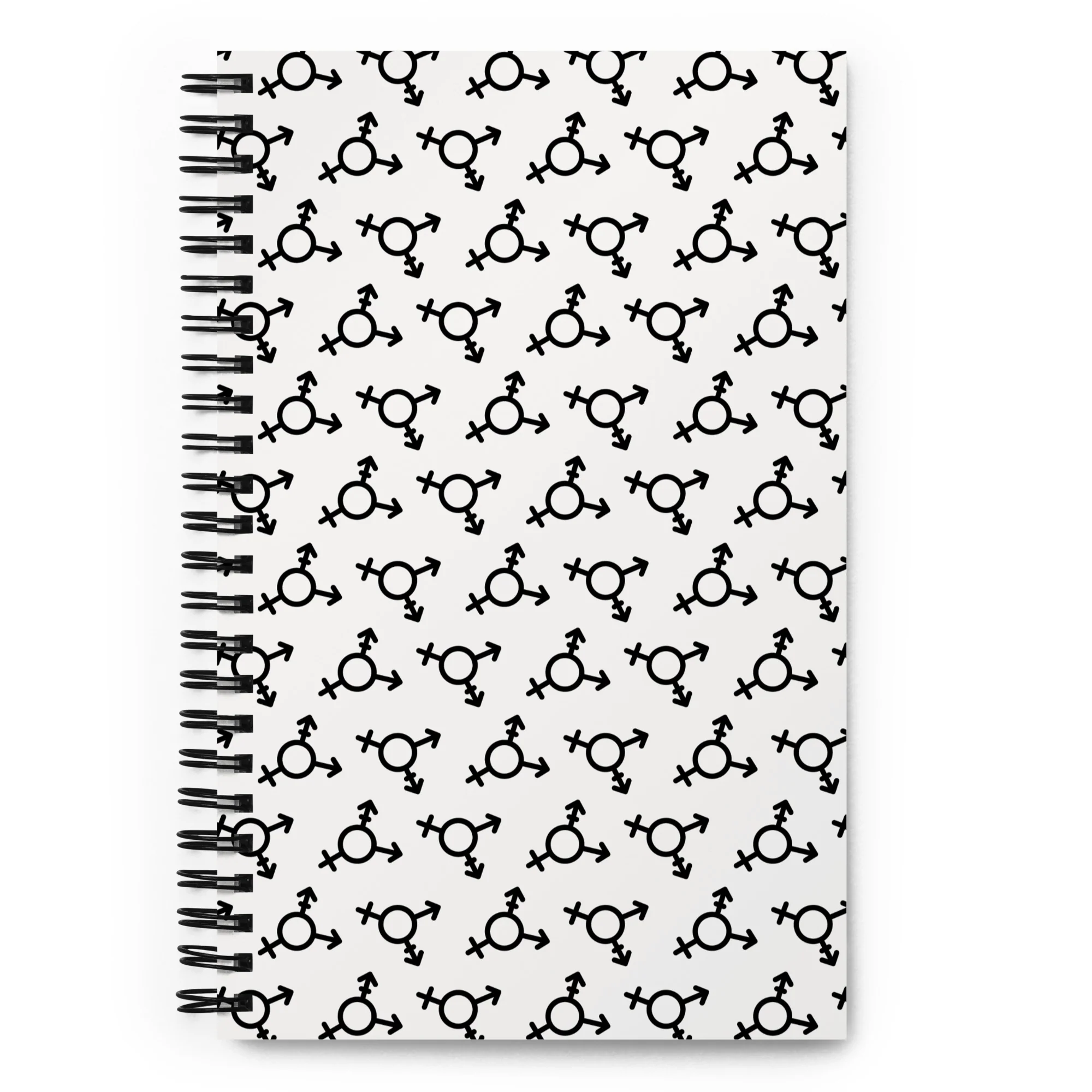 White Trans Symbol Pattern Notebook