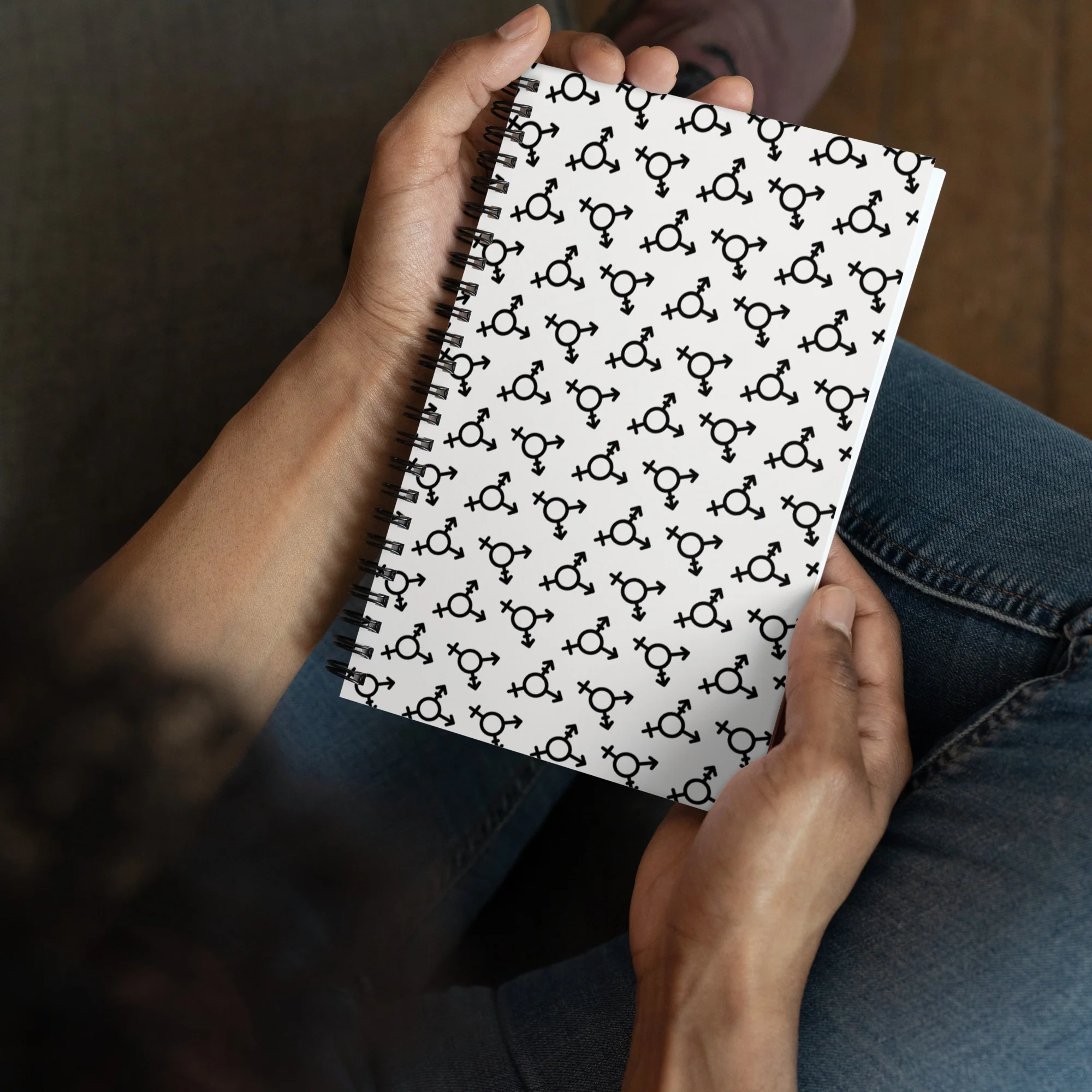 White Trans Symbol Pattern Notebook - Image 2