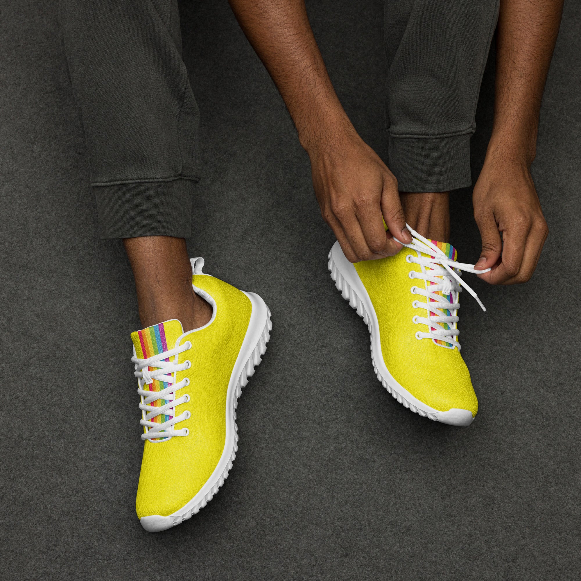 Yellow Rainbow Pride Flag Trainers (male sizes) - Image 5