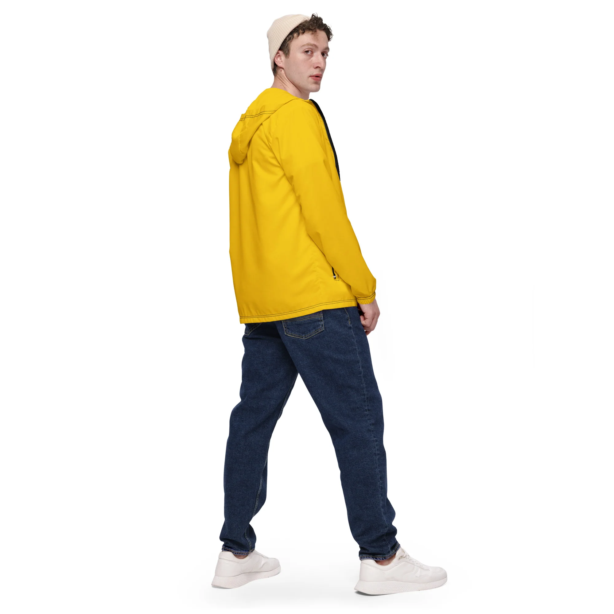 Yellow Windbreaker With Rainbow Pride Inside - Image 5