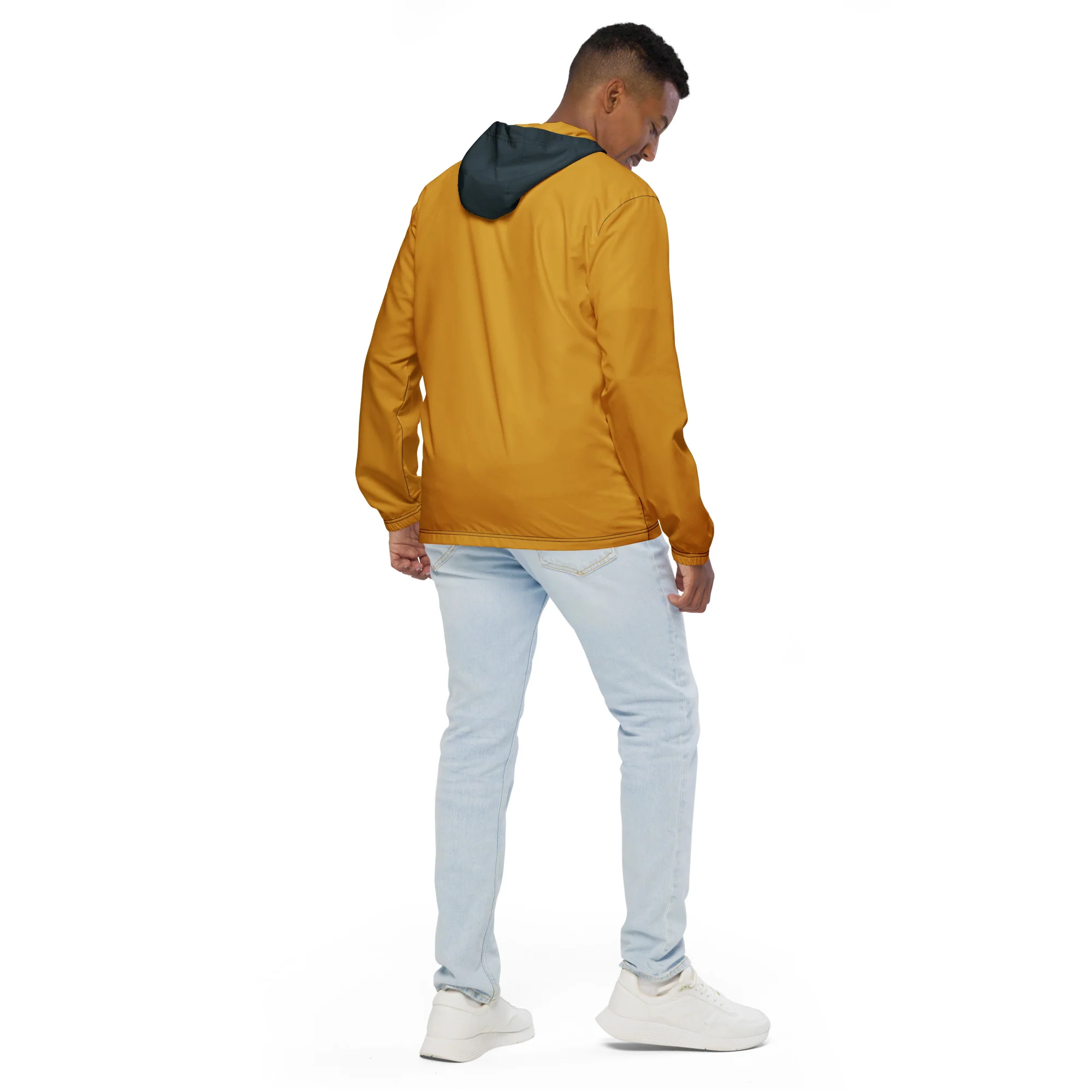 Yellow With Midnight Blue Hood Windbreaker - Image 10