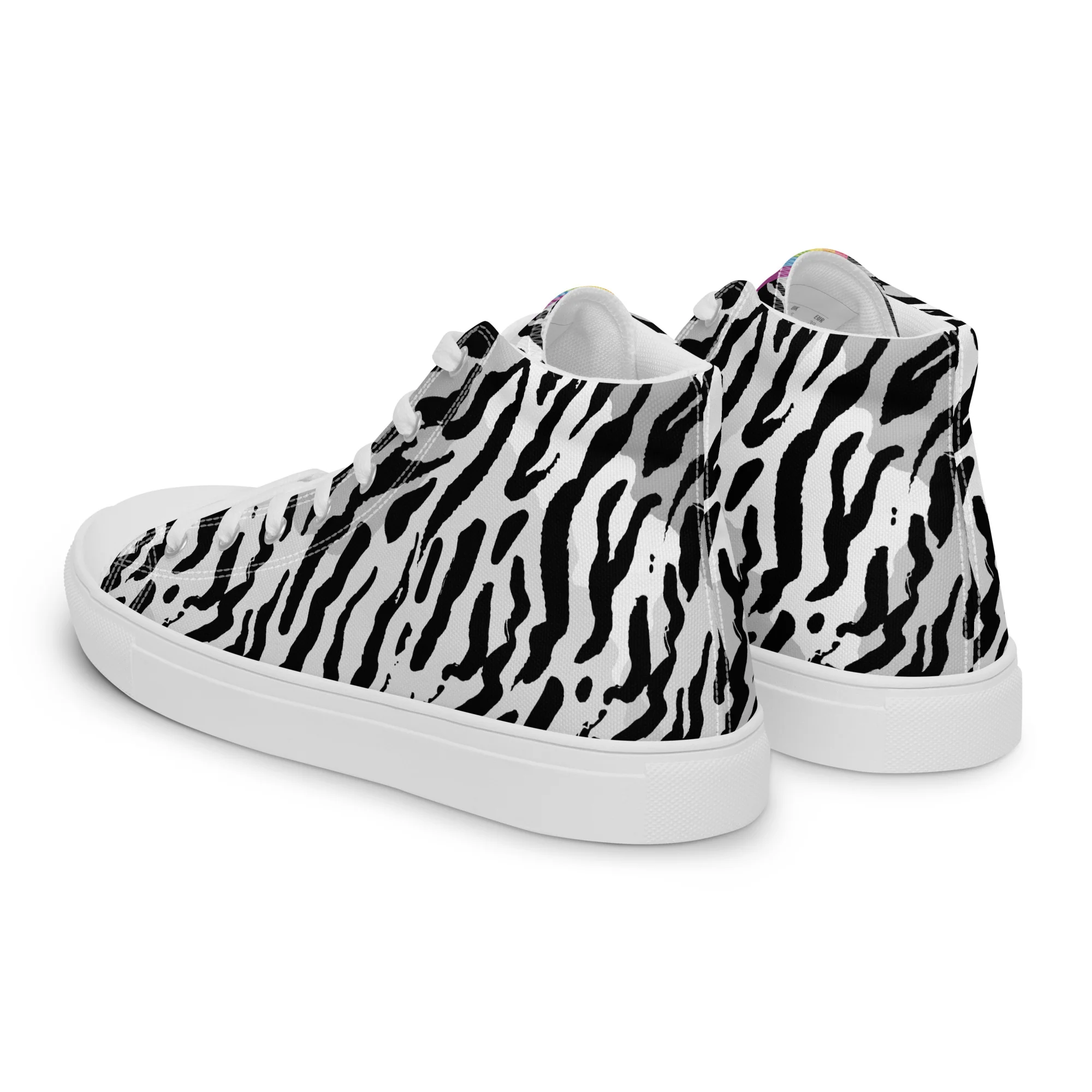 Zebra Print Rainbow Pride High Top Trainers (female sizes) - Image 2