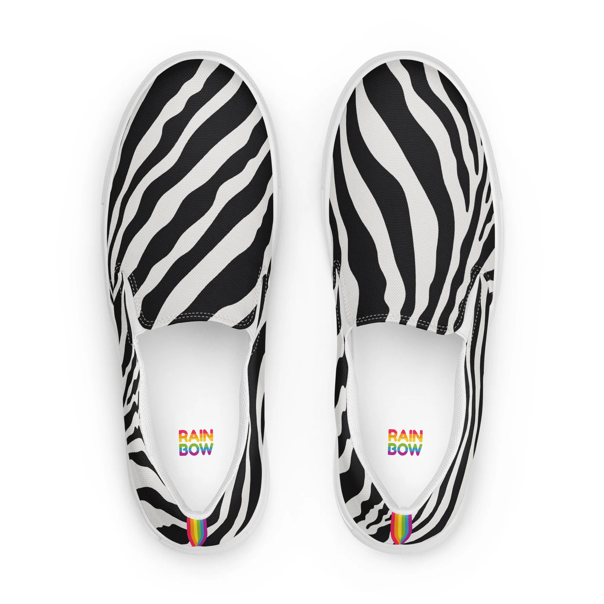 Zebra Print  Slip-on Shoes With a Rainbow Stripe (male sizes) - Image 5